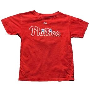 Baby Philadelphia Phillies Pence #3 Shirt 5-6M Majestic MLB Red Infant Tee